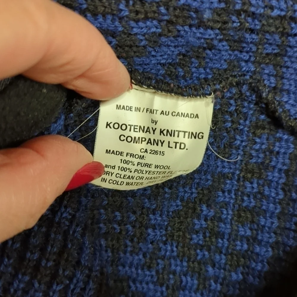 Nordic Wool Cardigan By Kootenay Canadian Rockies Zip Up navy Scandi Girl Sz S - Picture 5 of 10